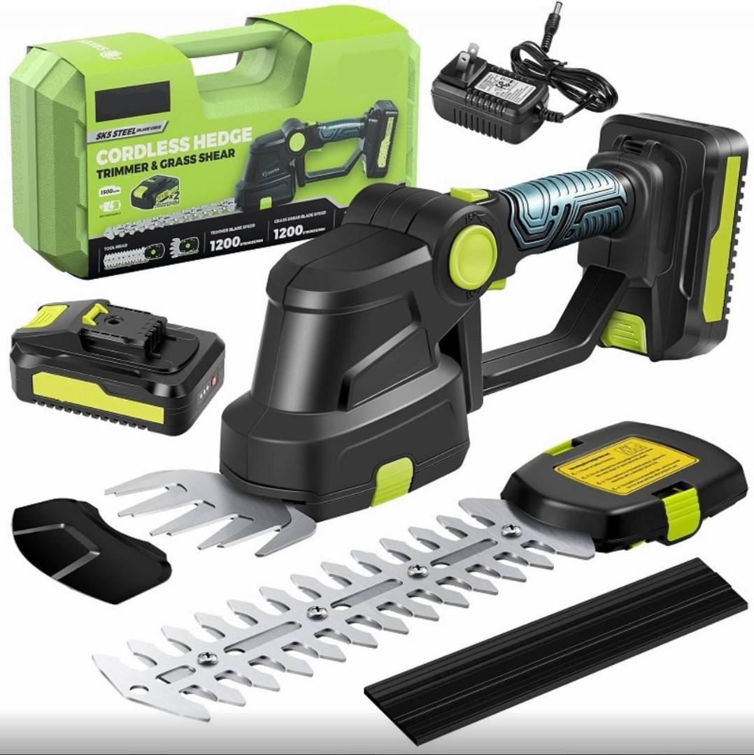 Акумуляторні ножиці кущоріз Krafftec 2 в 1 два акумулятора/зарядний пристрій/пластиковий кейс (28150465)