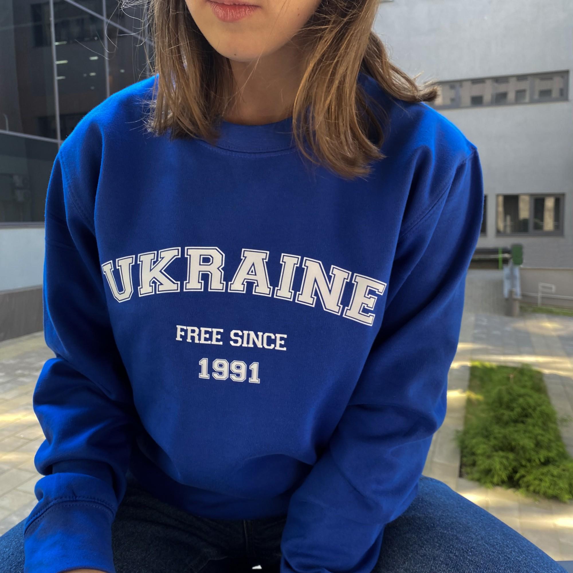 Світшот унісекс UFree Shop із написом Вільна Україна з 1991 L Синій (S-0013-5-L)