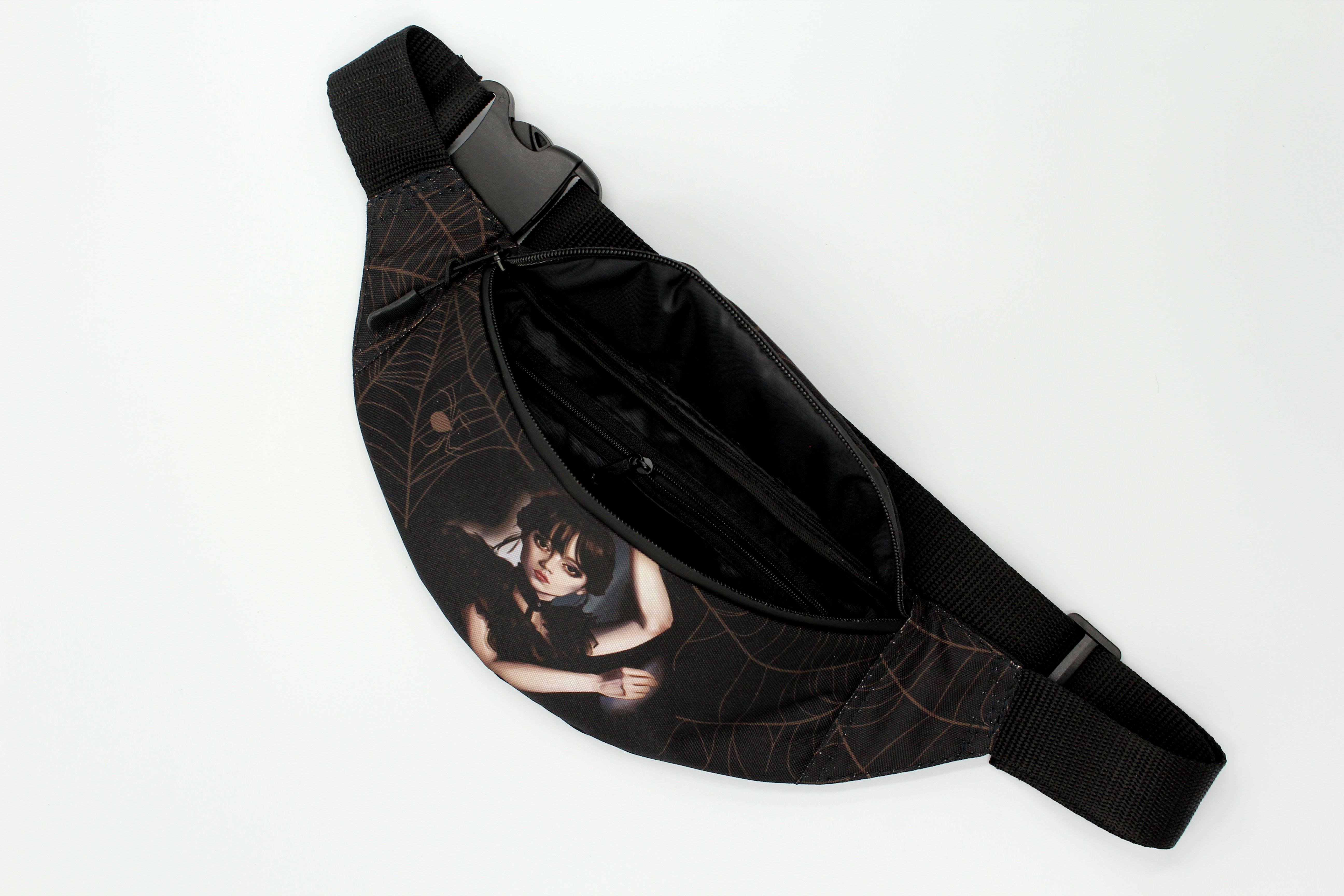 Сумка бананка Венздей Чорний (BM-005) - фото 2 Сумка бананка Венздей Чорний (BM-005) - фото 2