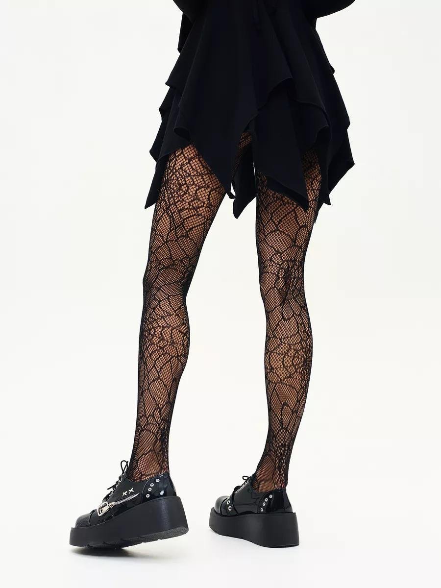 Колготки с рисунком паутины ажурные капроновые сетчатые XS-3XL - фото 5 Колготки с рисунком паутины ажурные капроновые сетчатые XS-3XL - фото 5