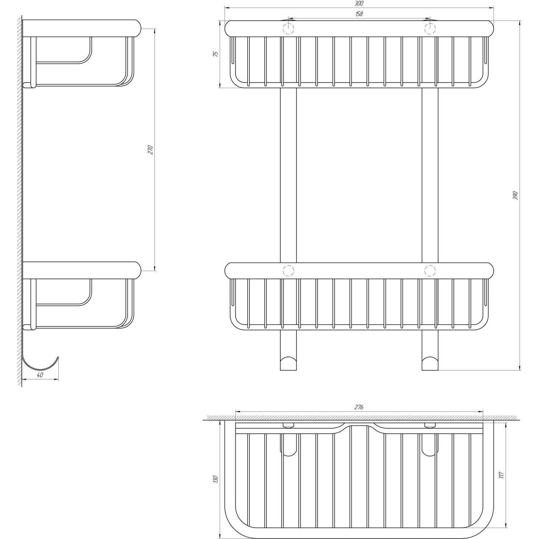 Поличка подвійна TOPAZ 4102 (40003) - фото 2