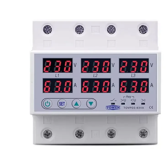 Реле напруги цифрове/трифазне TOMZN TOVPD3-63VA 63А AC230V