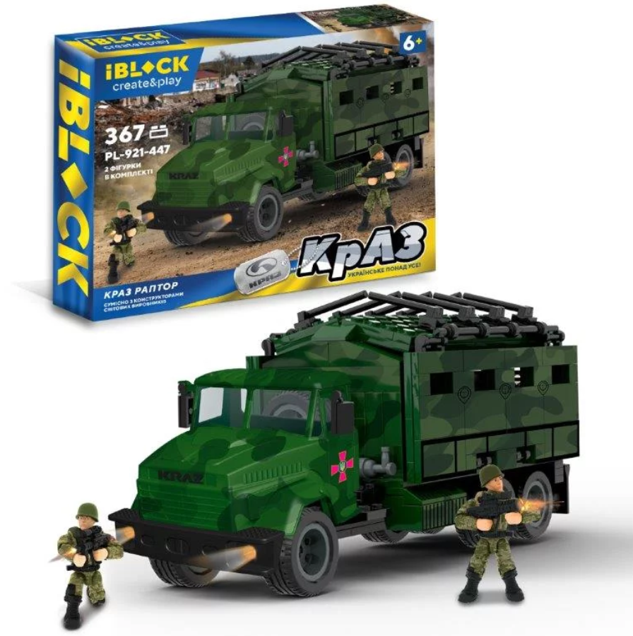 Конструктор Iblock Армия КрАЗ РАПТОР 367 дет.