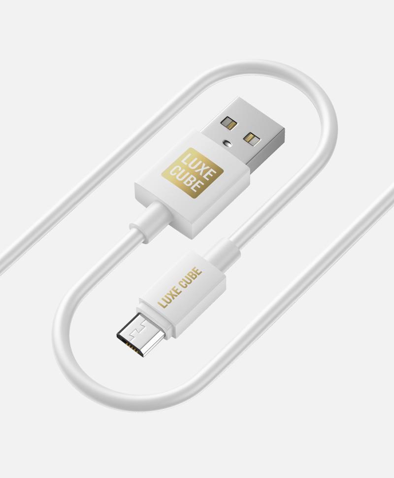 Кабель Luxe Cube USB micro to USB 1 м 3 А Білий (7775557575273) - фото 1