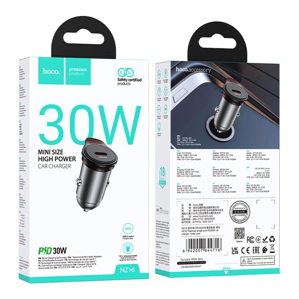 Зарядний пристрій автомобільний Hoco NZ16 1USB-C QC/PD30W (29187872) - фото 2 Зарядний пристрій автомобільний Hoco NZ16 1USB-C QC/PD30W (29187872) - фото 2