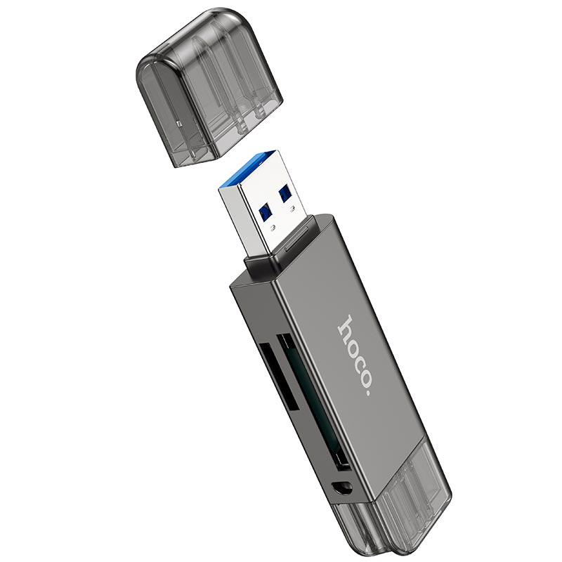 Кардрідер Hoco HB39 USB to Type-C Black - фото 2