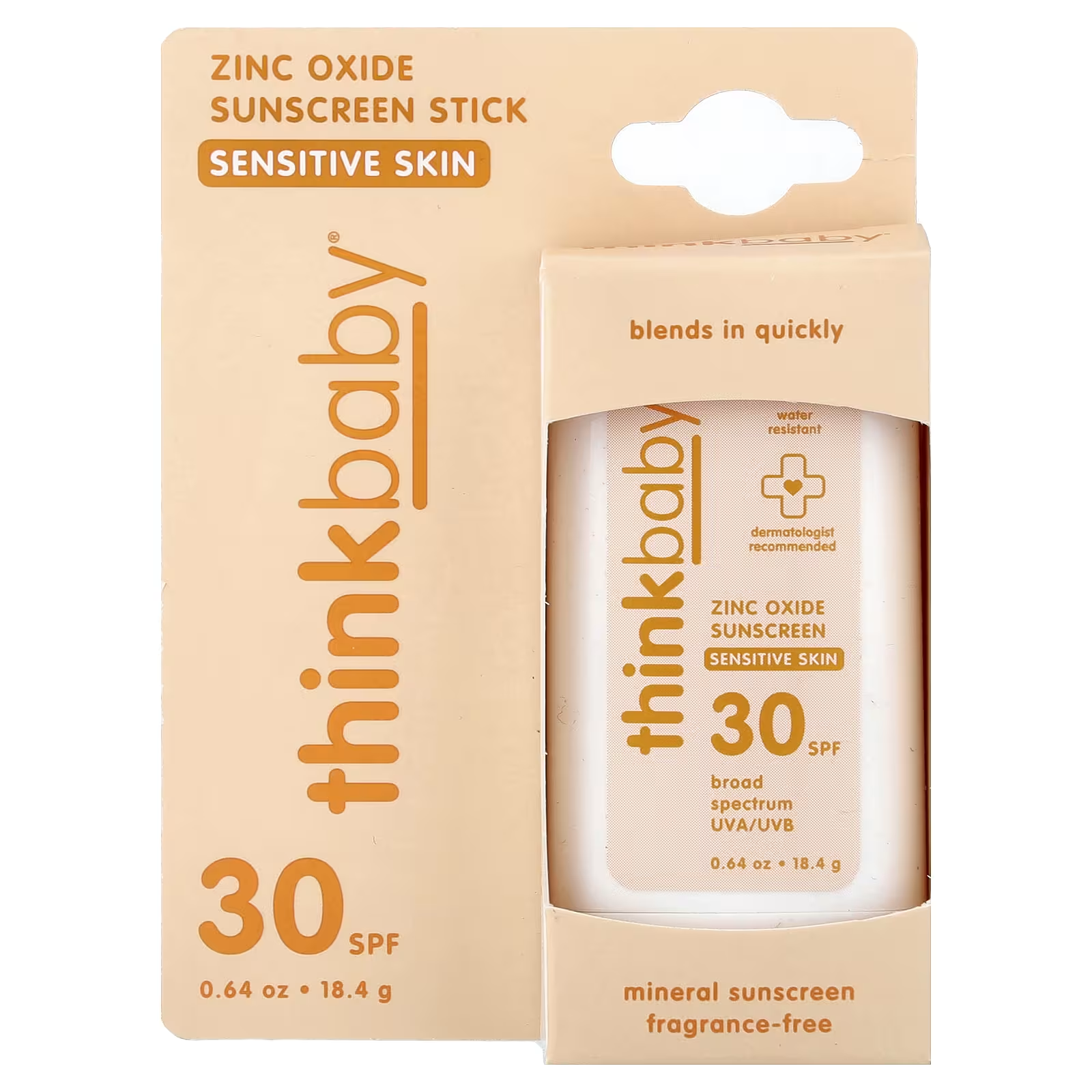 Стик солнцезащитный THINK baby SPF30 с оксидом цинка для чувствительной кожи 18,4 г (35289462)
