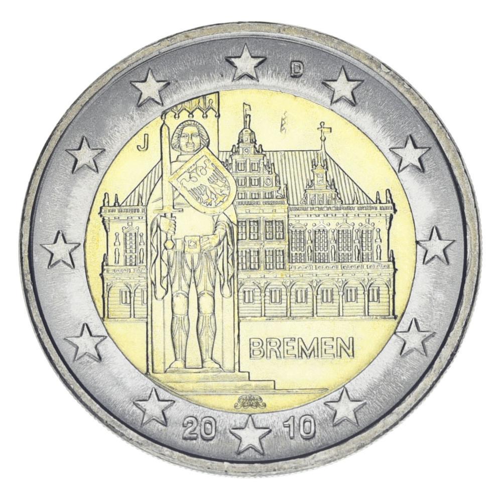 Колекційна монета Німеччина 2 євро 2010 року Бремен UNC (KM#285)