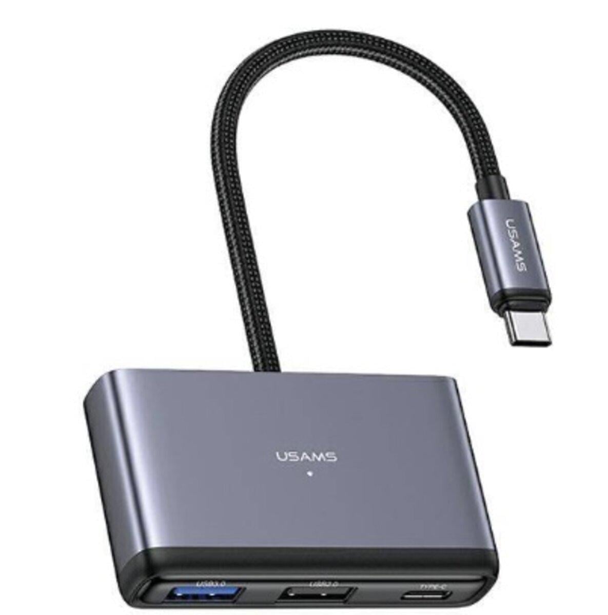 USB-хаб Usams US-SJ627 Type-C OTG с быстрой зарядкой 60W (24868918)