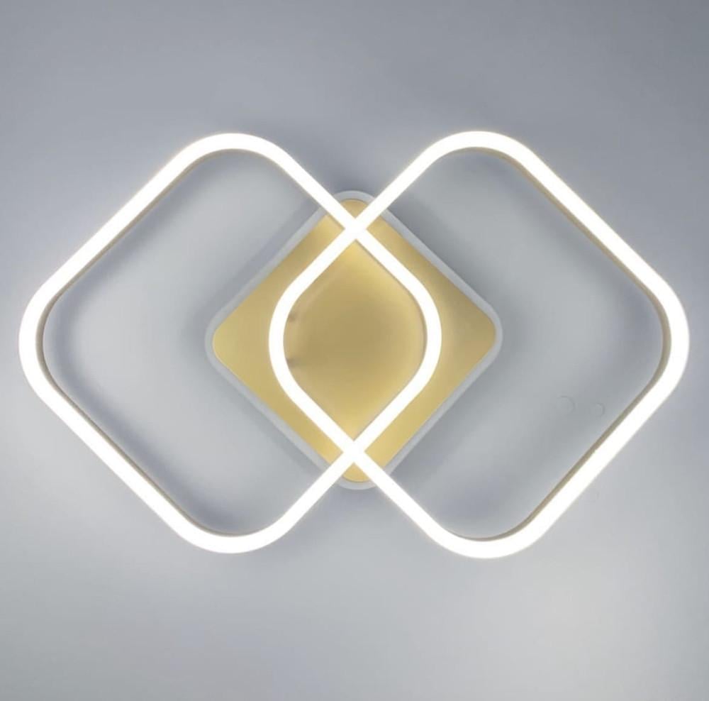 Люстра потолочная LED на 2 рожка квадратной формы с цветной RGB подсветкой (A 55071/2)