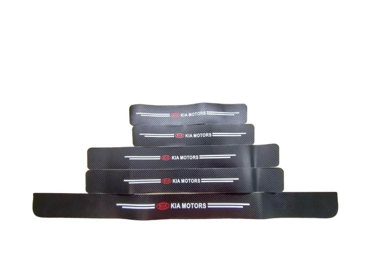 Пленка защитная накладка на пороги и бампер для KIA 5 шт. Черный карбон (2189809224)
