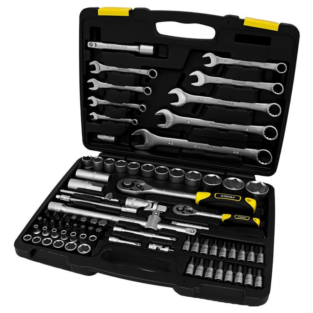 Набір насадок торцевих і біт Sigma CrV 1/4" & 1/2" 82 шт. (6001021) Набір насадок торцевих і біт Sigma CrV 1/4" & 1/2" 82 шт. (6001021)