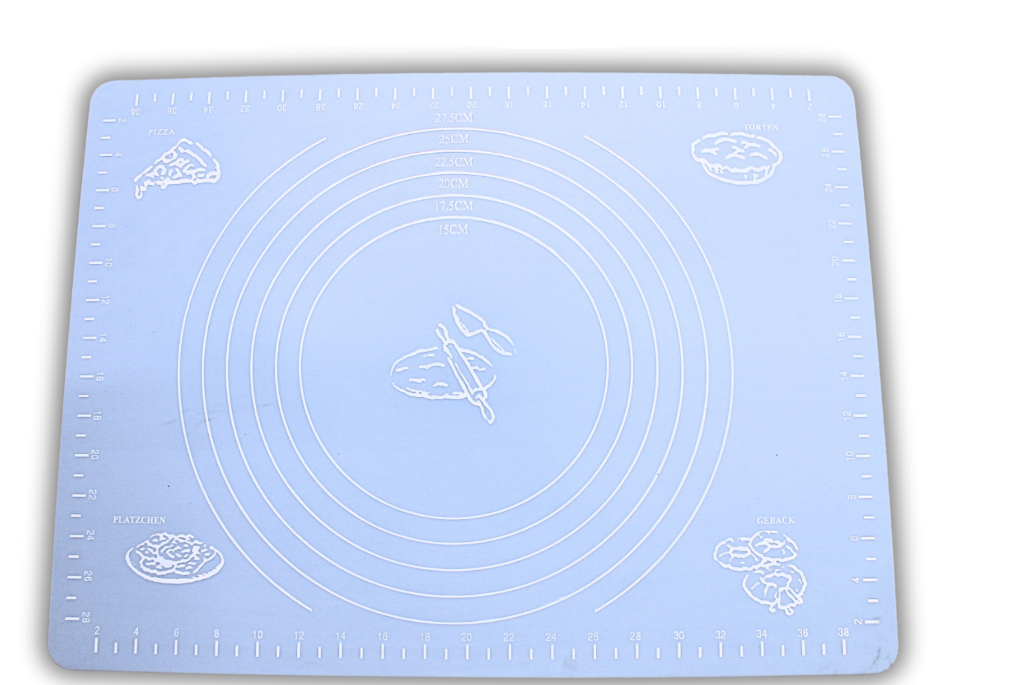 Коврик для теста силиконовый с разметкой 40х30 см Голубой