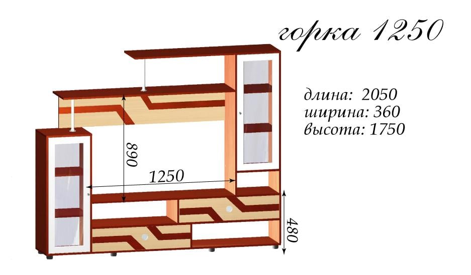 Гостиная Мастер Форм Дельта 2650х360х2000 мм Дуб сонома/Белый (06497 - 06304) - фото 3