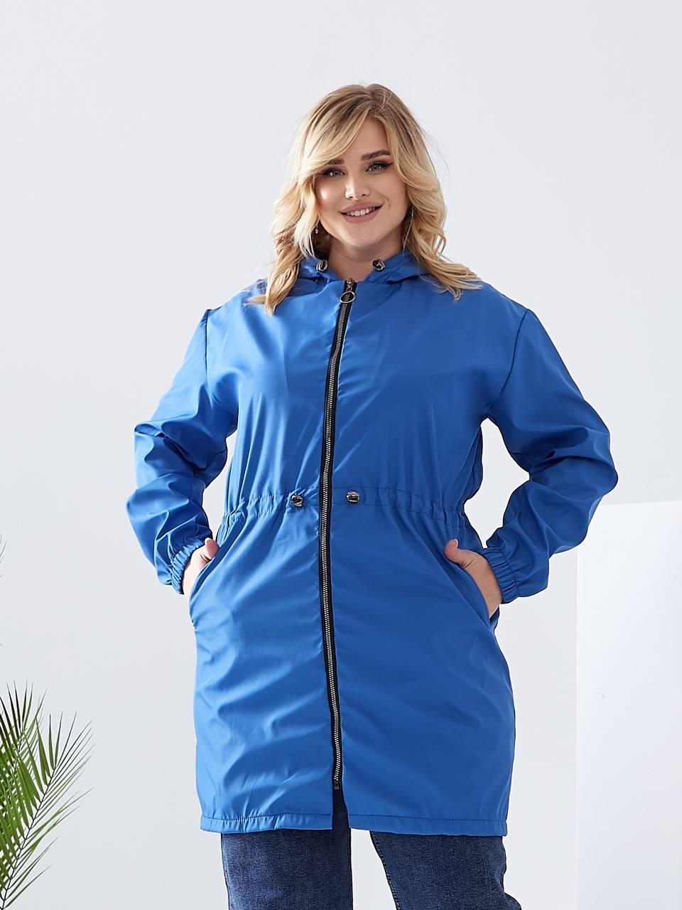 Плащ демісезонний Aiza А102 з капюшоном р. 42-44 Синій (11719128) - фото 1