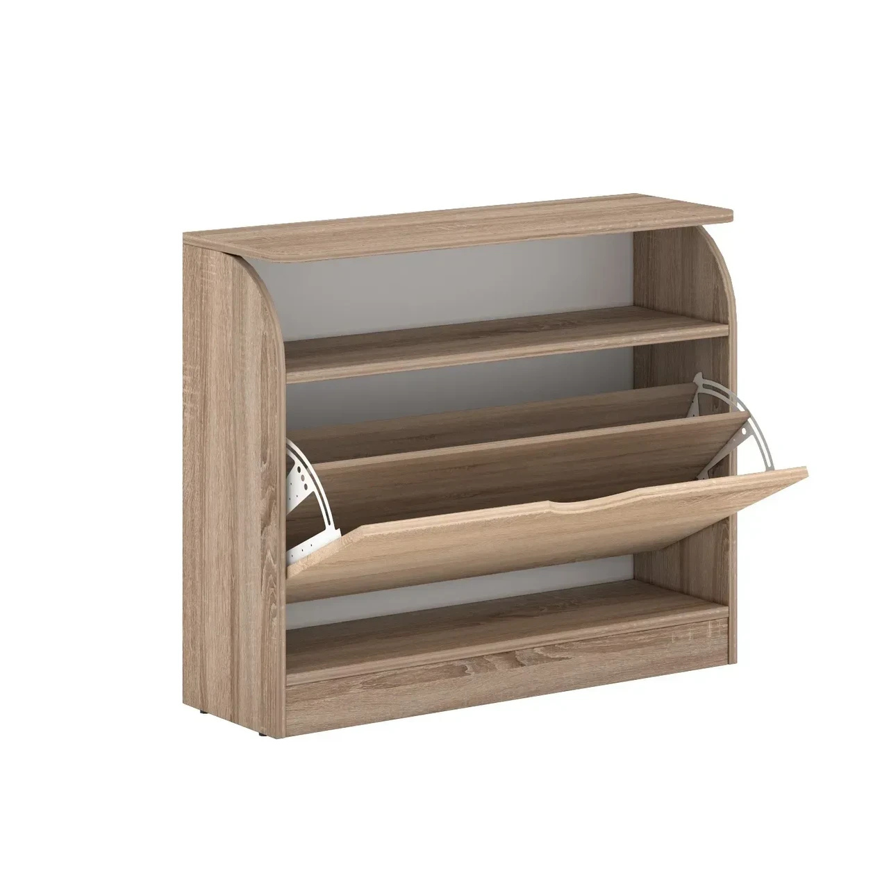 Тумба для обуви Kontinent No3 80х25х65 см Дуб Сонома Трюфель/Дуб Сонома (50613504) - фото 2 Тумба для обуви Kontinent No3 80х25х65 см Дуб Сонома Трюфель/Дуб Сонома (50613504) - фото 2