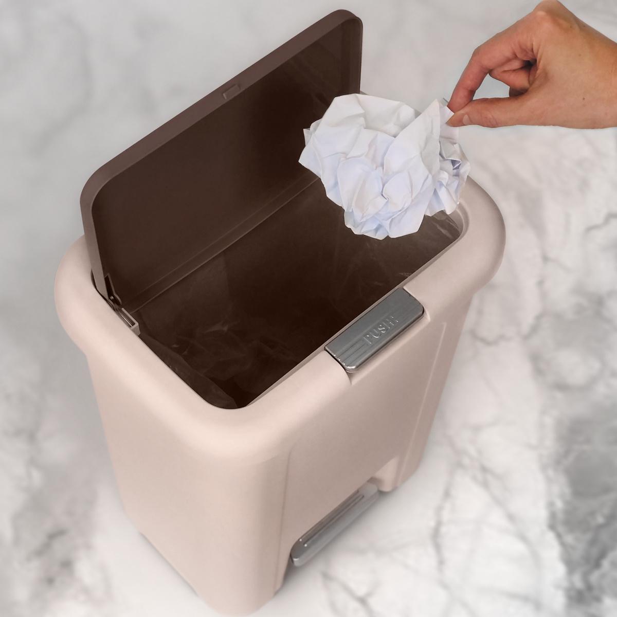 Відро для сміття МВМ MY HOME BIN-03 з кришкою і педаллю 18 л Бежевий (BIN-03 18L BEIGE) - фото 7