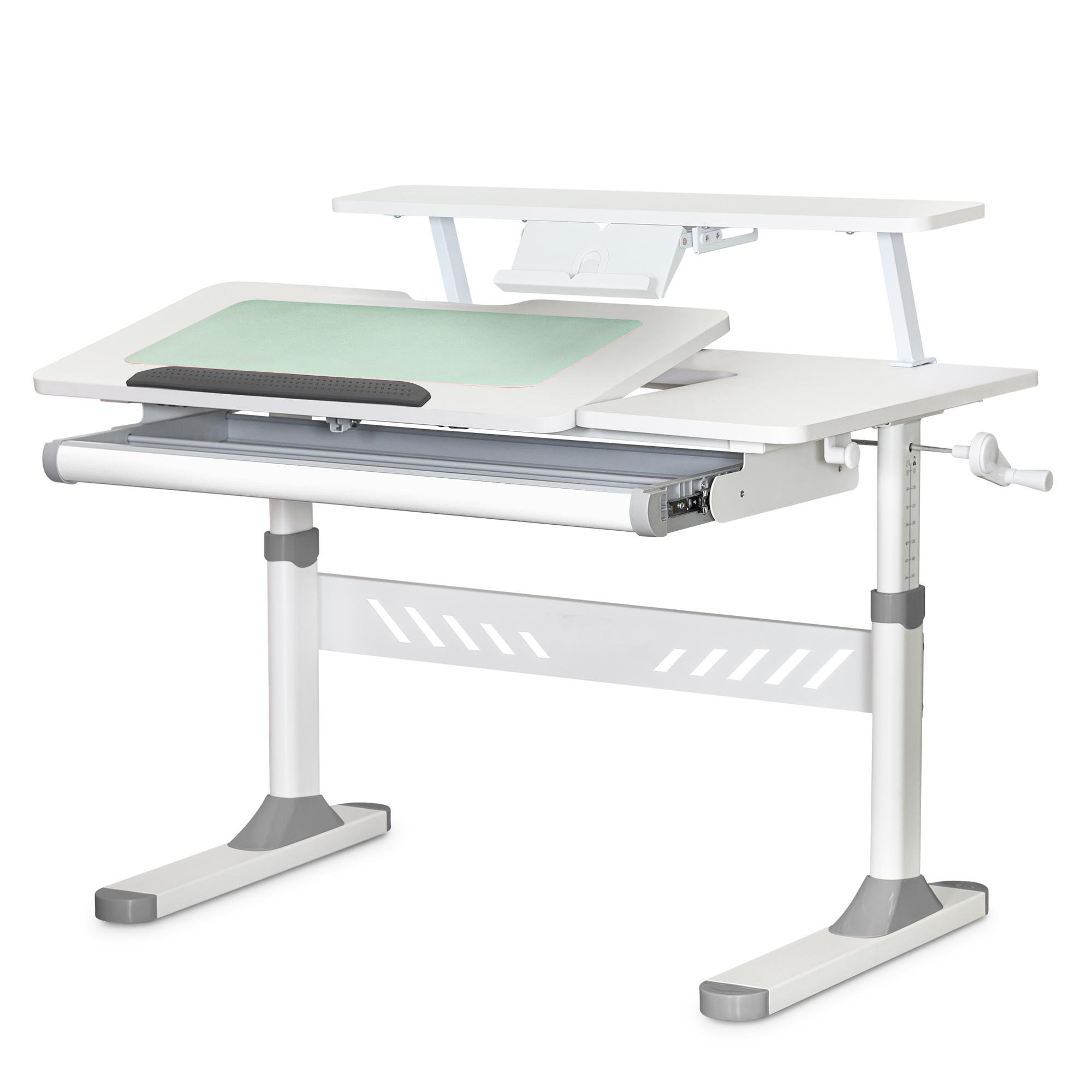 Парта трансформер шкільна ергономічна Evo-Kids TH-310 W/G з полицею Сірий