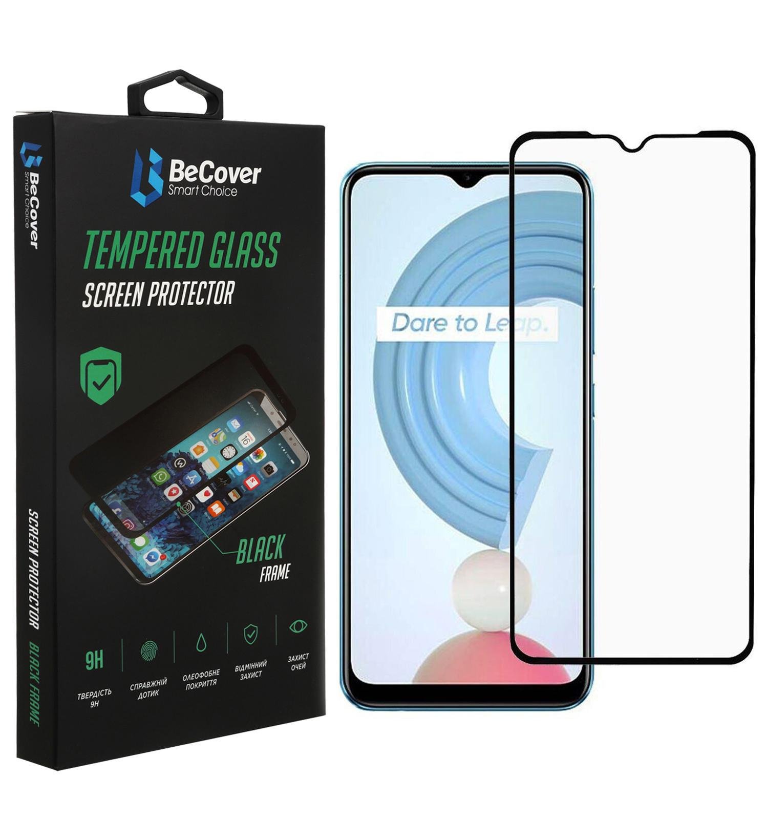 Защитное стекло BeCover для Realme C21Y Black (706904) - фото 6