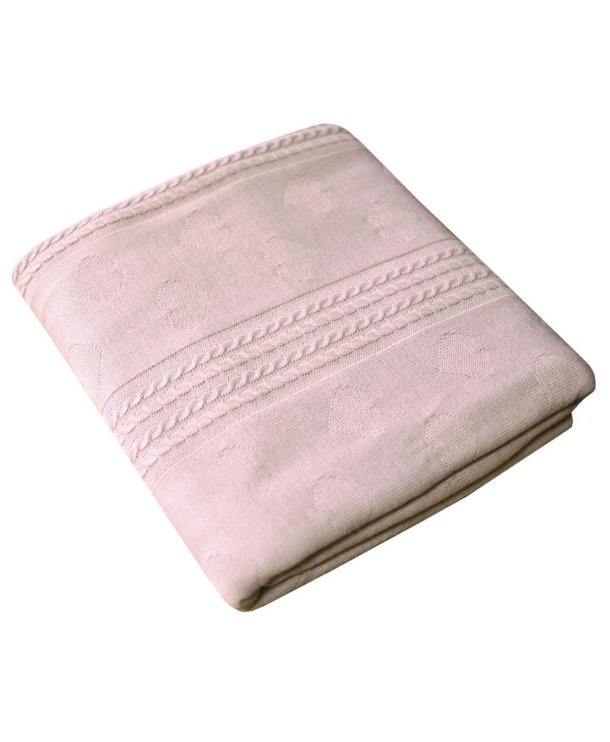 Плед вязаный Valentin пудра 130х170 см