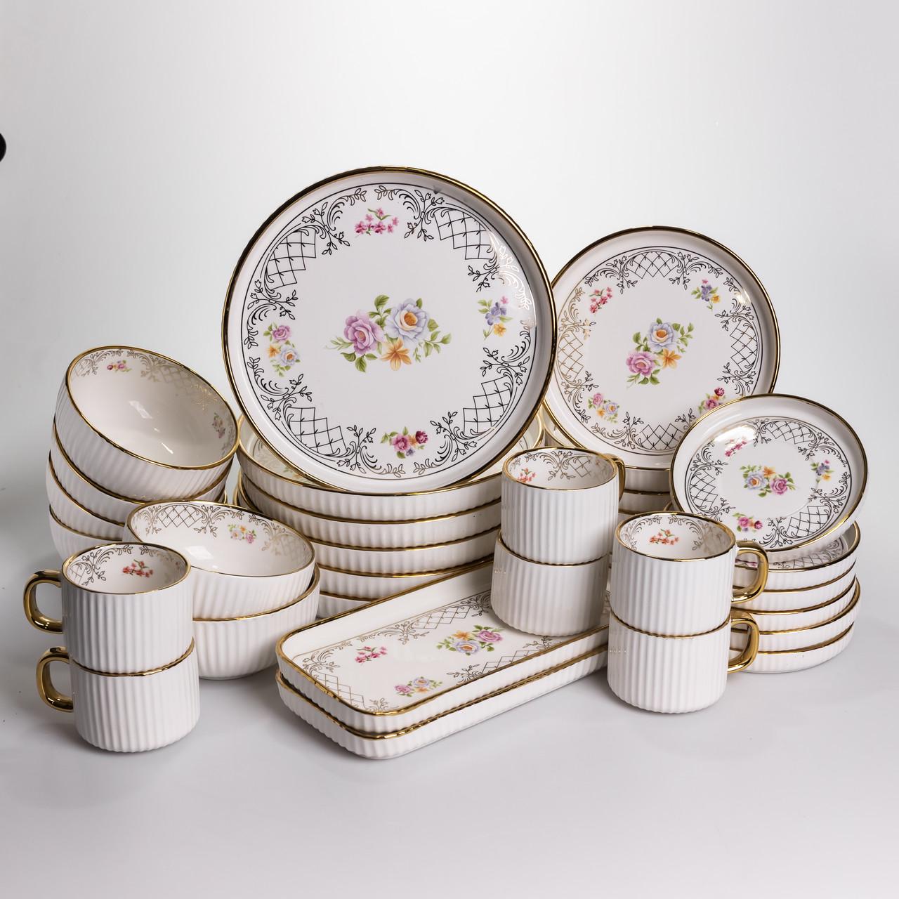 Набор тарелок и чашек 32 шт. на 6 персон Золотой Кант (TH-32) Набор тарелок и чашек 32 шт. на 6 персон Золотой Кант (TH-32)