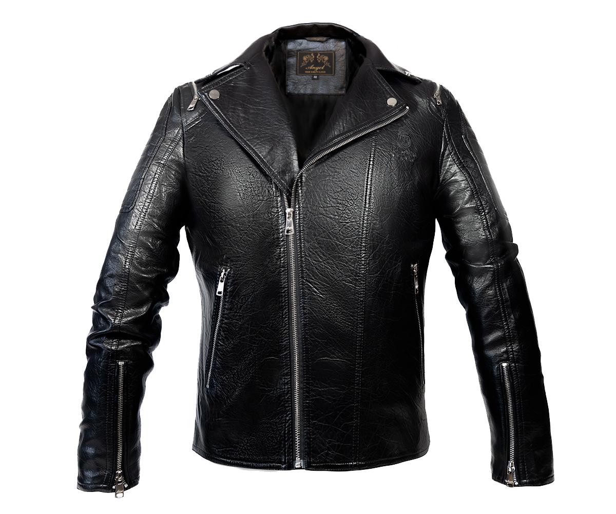 Куртка косуха Men's Style KS-9NVE з натуральної шкіри р. 44 Black (8054214)