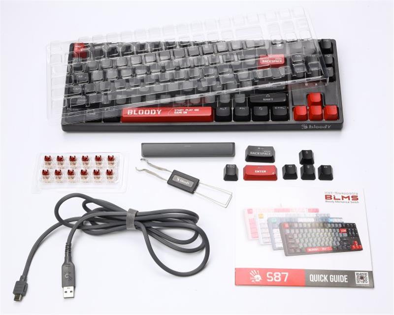 Клавиатура A4Tech S87 Bloody Energy Red BLMS TKL RGB USB-A Black (26451060) - фото 9
