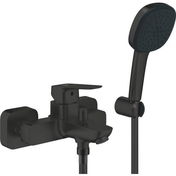 Змішувач для ванни Grohe Cubeo 1018142430 з душовим набором Чорний матовий