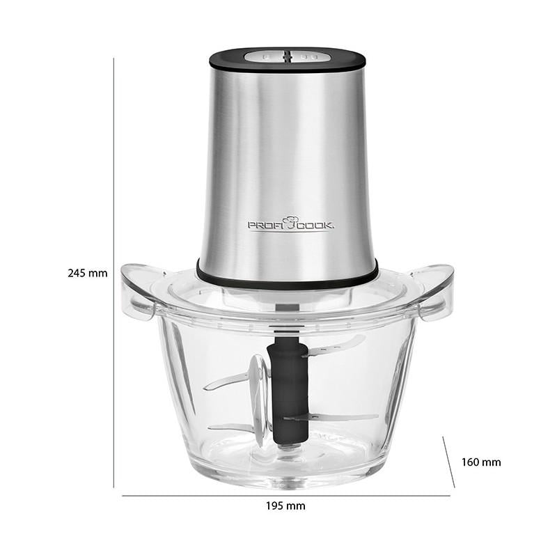 Подрібнювач електричний Profi Cook PC-MZ 1150 400 Вт чаша 1 л Сріблястий - фото 5