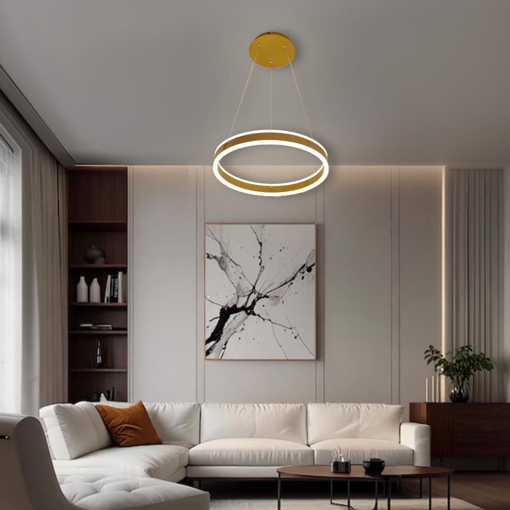 Люстра-смарт світлодіодна підвісна ESLLSE STELLA R 64 Вт 400x1200 мм Золотий (141-10035-01) - фото 6 Люстра-смарт світлодіодна підвісна ESLLSE STELLA R 64 Вт 400x1200 мм Золотий (141-10035-01) - фото 6