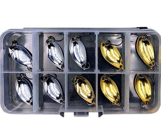 Набір наживок для риболовлі Р15 2,5 та 3,5 грам блешні з гачками в коробці 10 шт. (НР051452)