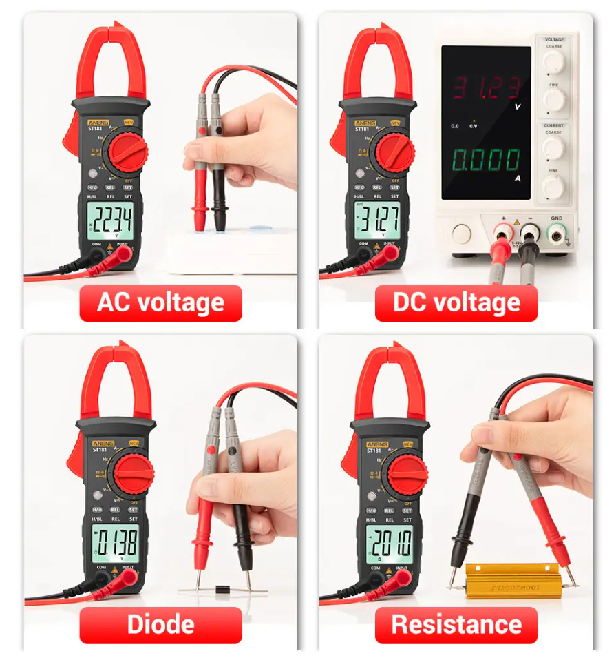 Мультиметр цифровий ANENG ST181 струмові кліщі 4000 відліків - фото 5