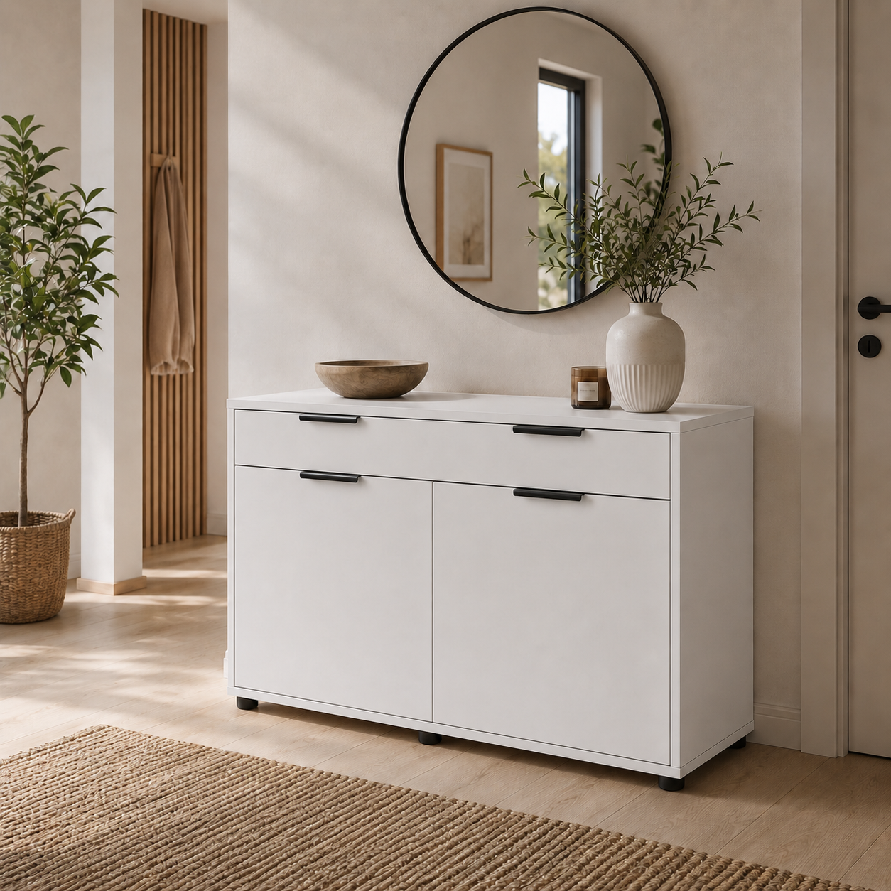 Комод с ящиками и полками Nola 1200х450х750 мм Белый (Nola WH/WH)