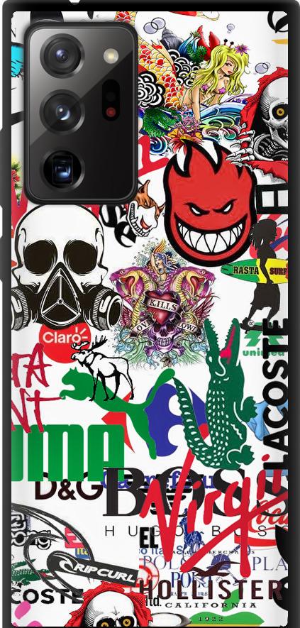 Чехол на Samsung Galaxy Note 20 Ultra Many different logos (4022b-2051-42517)