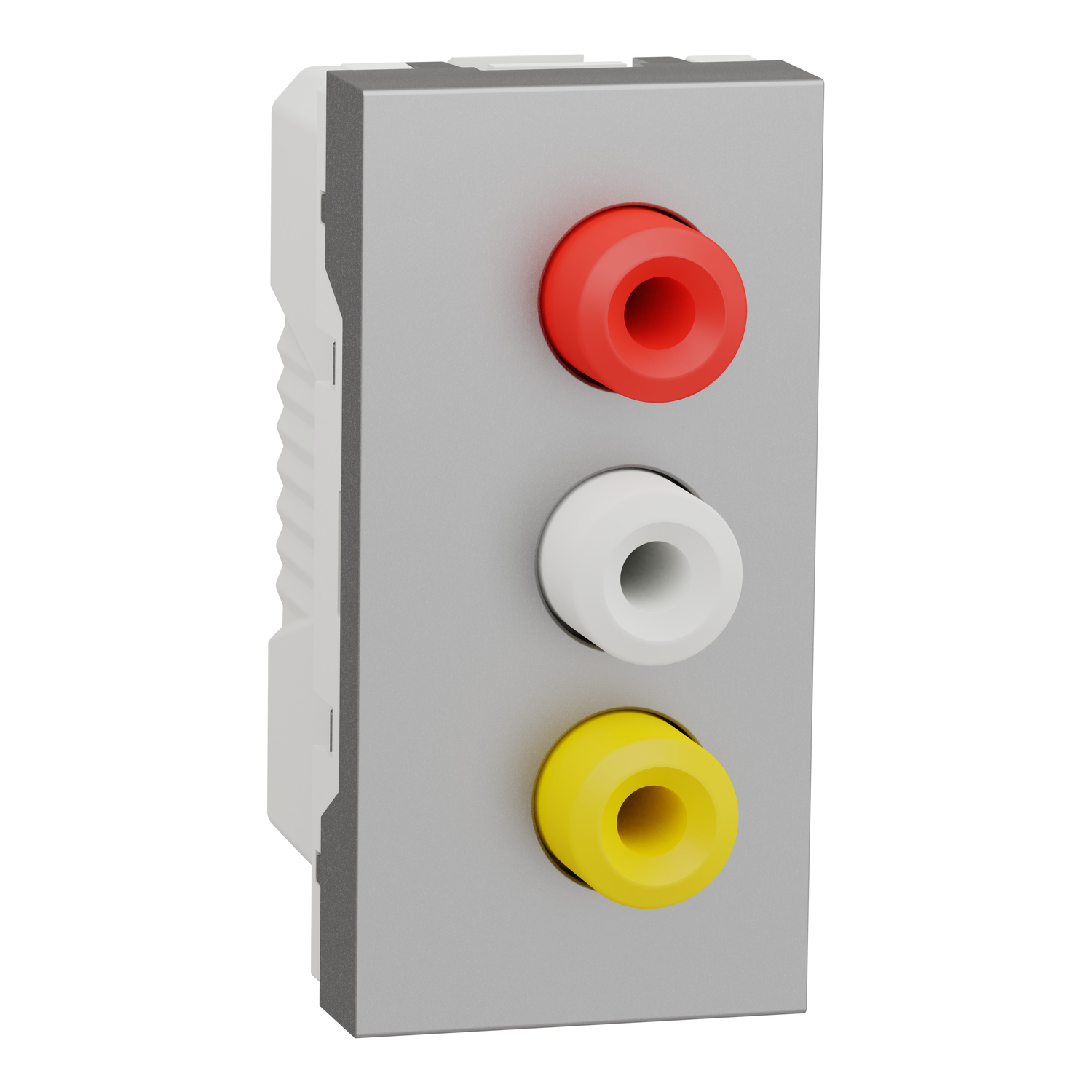 Розетка Schneider Electric 3 RCA 1 модуль Unica Алюминий (NU343130) Розетка Schneider Electric 3 RCA 1 модуль Unica Алюминий (NU343130)