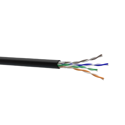 Кабель витая пара наружный с тросом ЗЗКМ Cat.5e U/UTP Медный 4x2x24 AWG PE К 500 м Black (70910031)