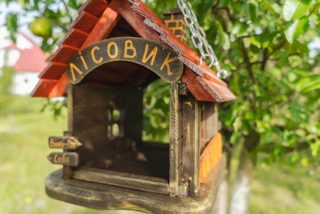 Кормушка для птиц подвесная Леший из древесины 29×27×34 см - фото 2