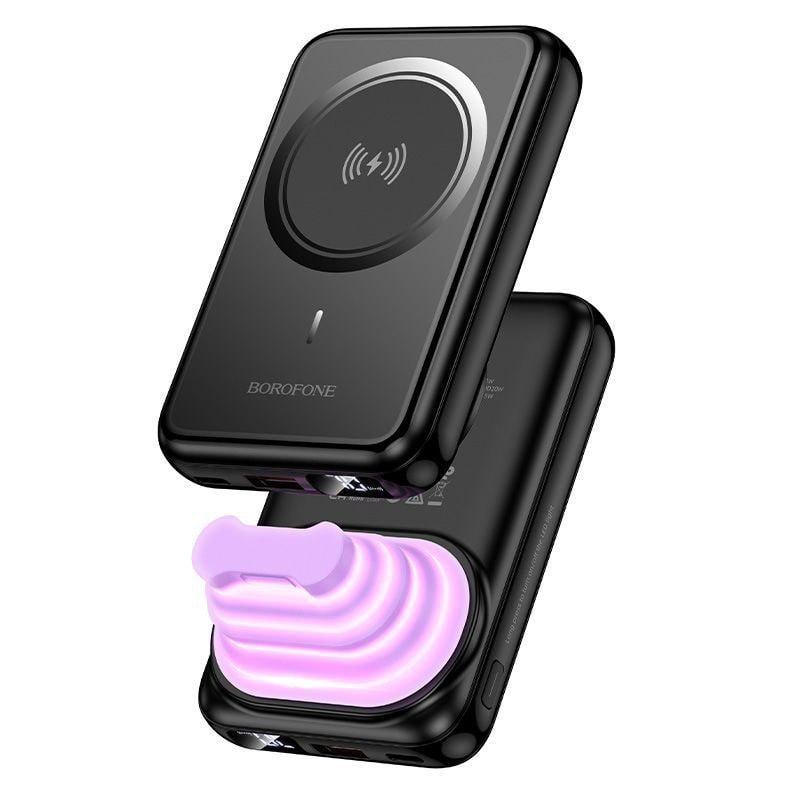 Повербанк Borofone BJ83 10000 mAh 22,5W с беспроводной зарядкой MagSafe Черный (RT184)