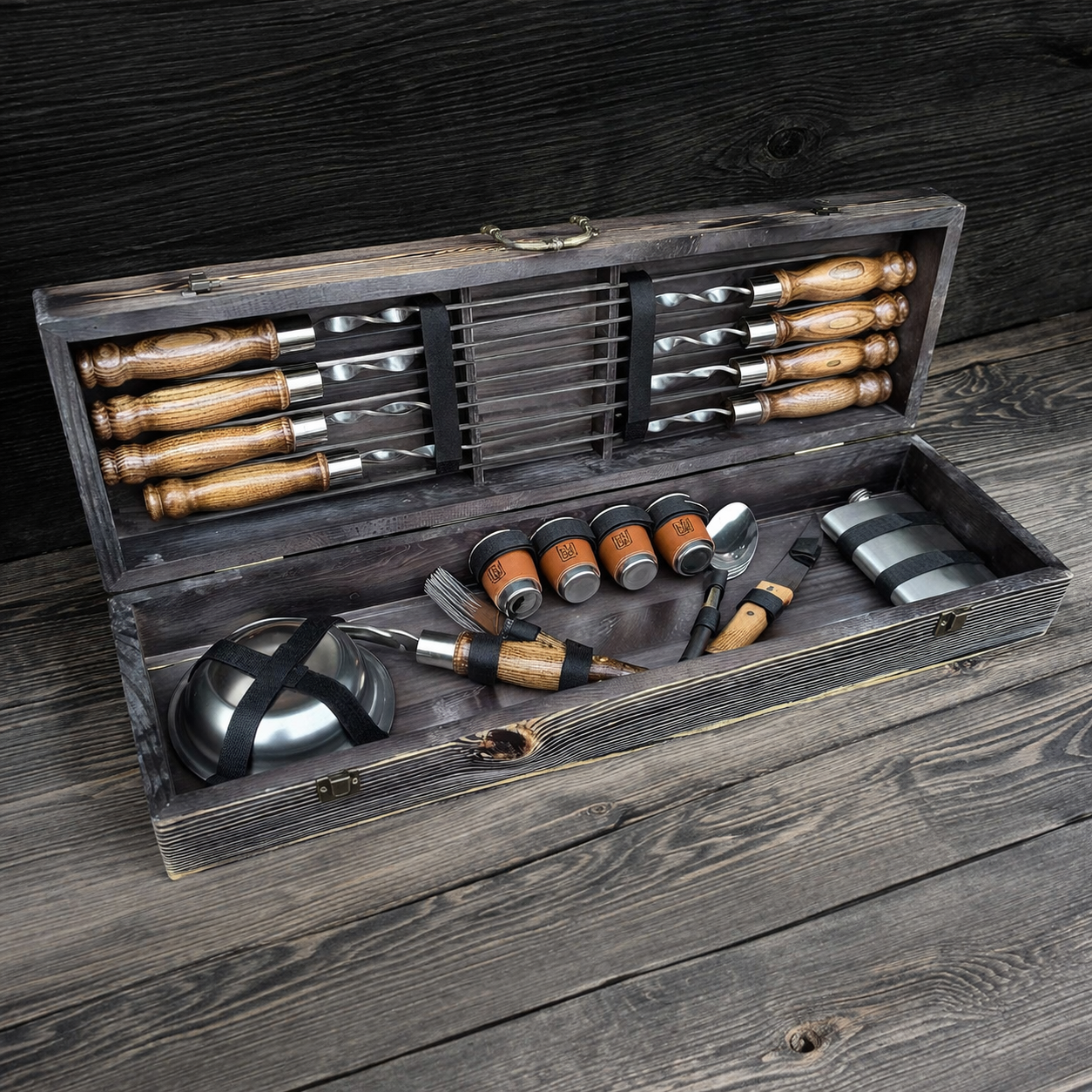 Подарочный набор шампуров Jooki Есаул темная текстура (10239)