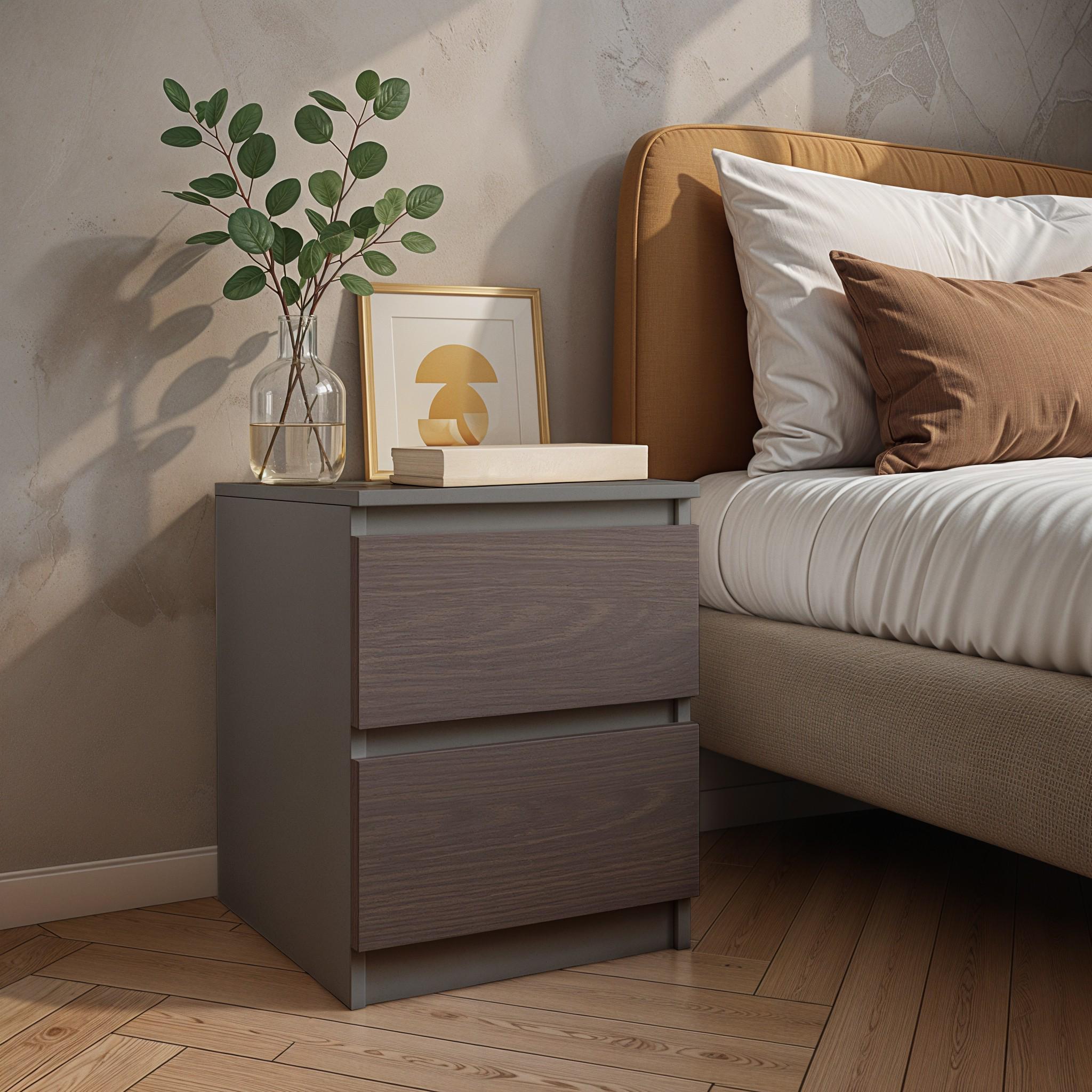 Тумба прикроватная FT-225 400х400х530 мм Антрацит/Венге Магия - фото 1 Тумба прикроватная FT-225 400х400х530 мм Антрацит/Венге Магия - фото 1