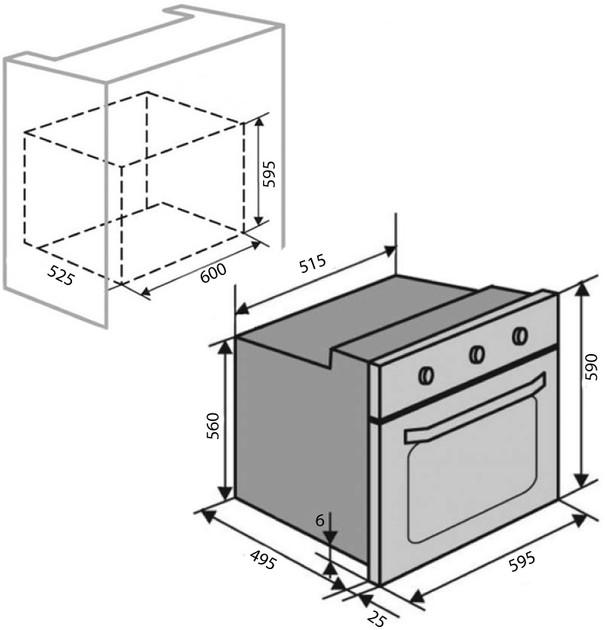 Духова шафа електрична Ventolux EO60TC-6P FBG (11146) - фото 9 Духова шафа електрична Ventolux EO60TC-6P FBG (11146) - фото 9