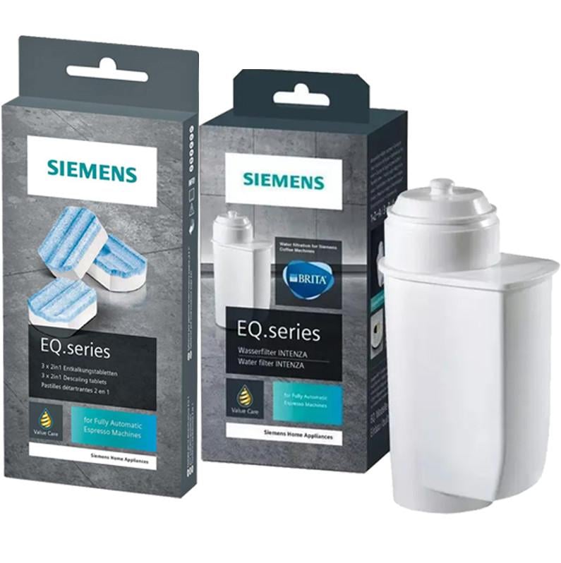 Набор таблеток для обслуживания кофемашин Siemens средство от накипи TZ80002A + фильтр (TZ80003)