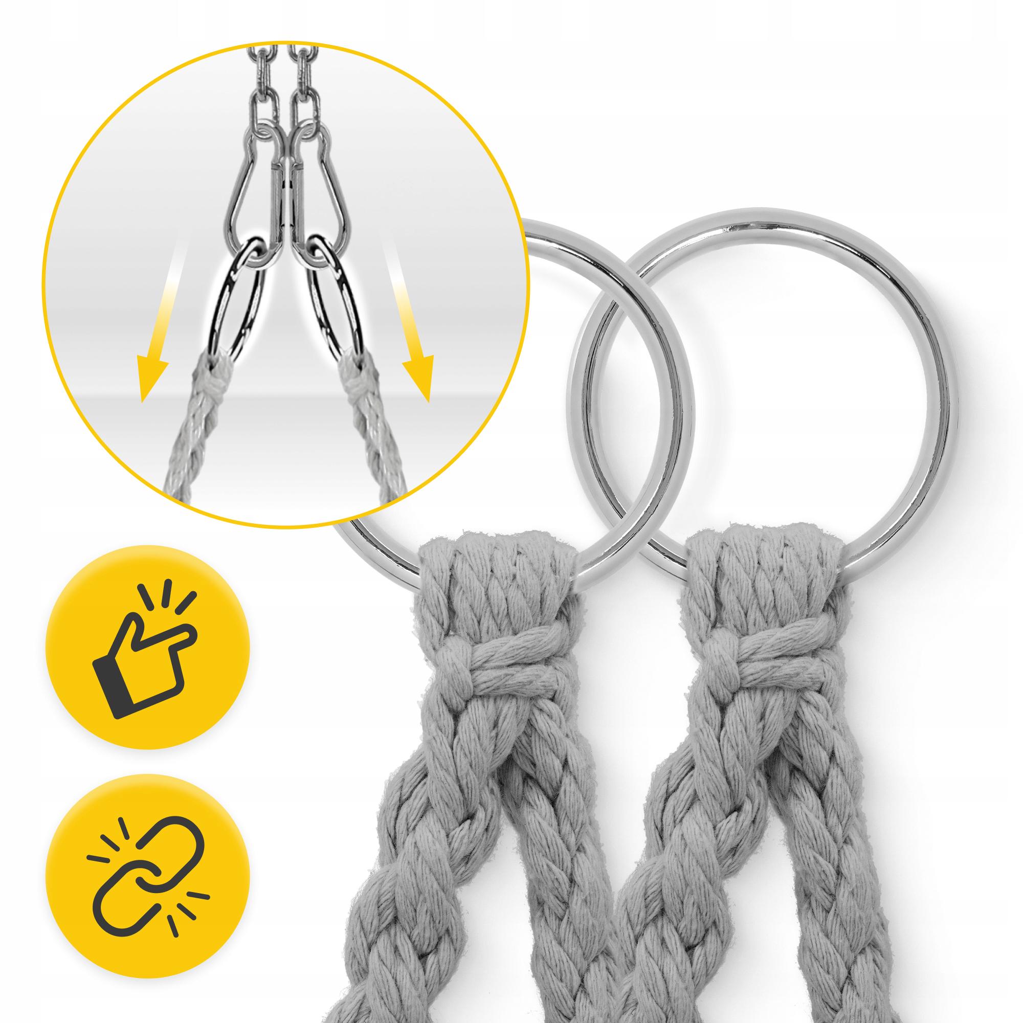 Кресло-качели подвесное 4fizjo Boho Dream плетеные 80 см Grey (P-5905973404525) - фото 3 Кресло-качели подвесное 4fizjo Boho Dream плетеные 80 см Grey (P-5905973404525) - фото 3