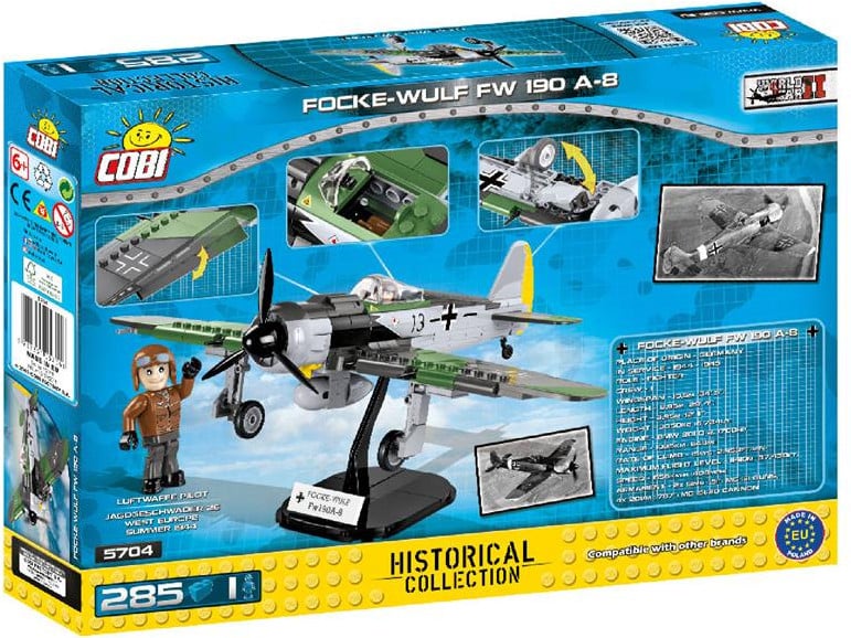 Конструктор Cobi Истребитель Фокке-Вульф FW-190 285 деталей (COBI-5704)