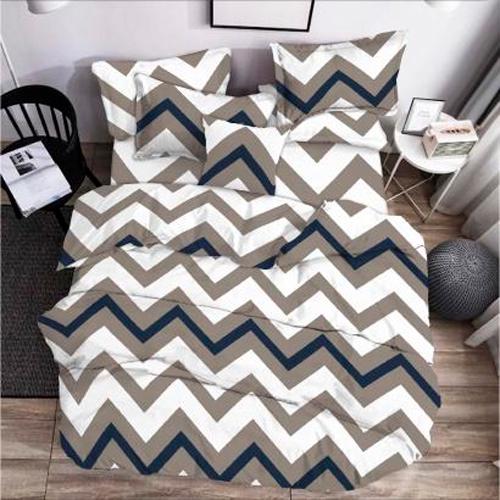 Постельное белье Zastelli Zigzag бязь двуспальный 175х210 см Серо-синий (20386)