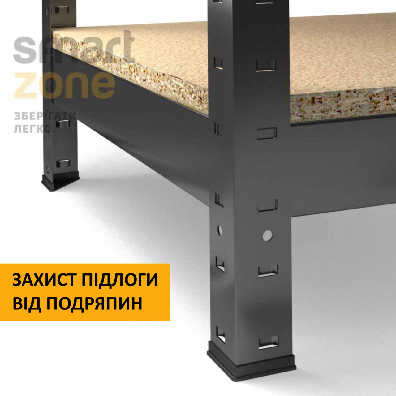 Стеллаж металлический ХАРДИ 180х120х50 см крашенный на 6 полок из ДСП Черный (315545) - фото 5