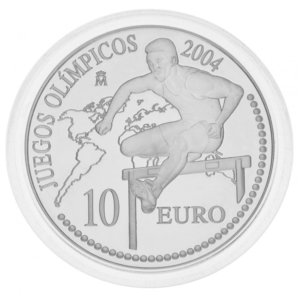 Коллекционная монета Испания 10 евро 2004 Серебро Proof XXVIII летние Олимпийские Игры в Афинах 2004 года Бег с барьерами (15390552) Коллекционная монета Испания 10 евро 2004 Серебро Proof XXVIII летние Олимпийские Игры в Афинах 2004 года Бег с барьерами (15390552)