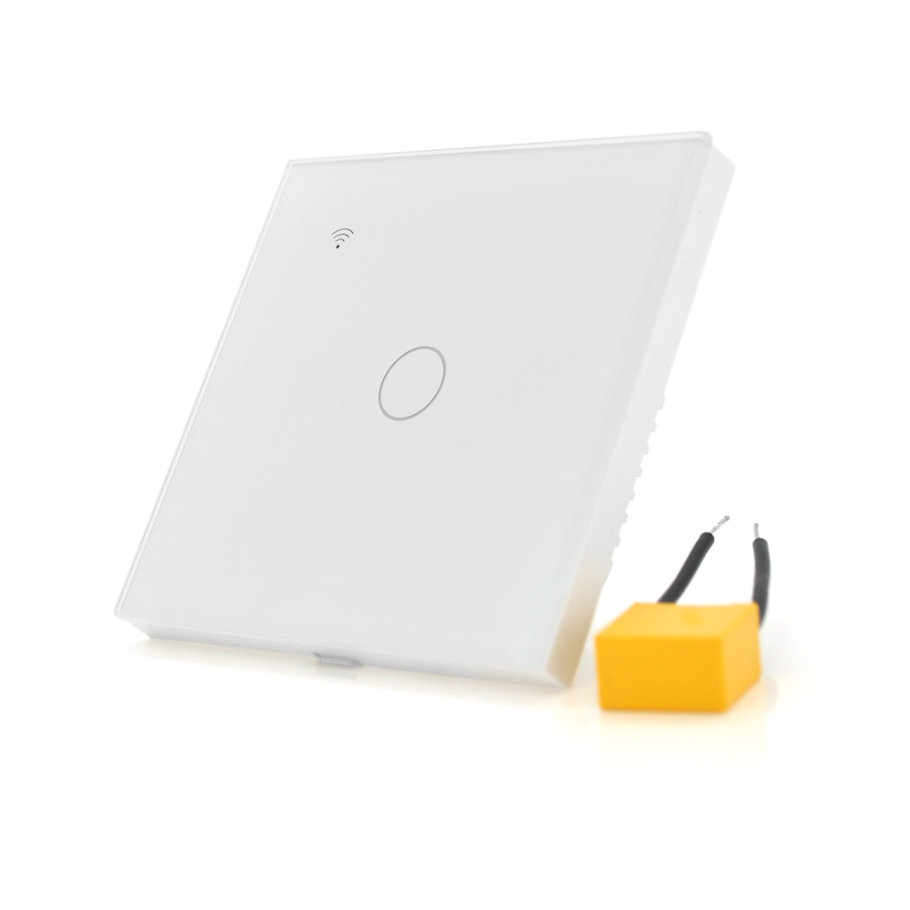 Выключатель сенсорный VOLTRONIC WiFi для умного дома без заземления одноканальный Белый (25624768)