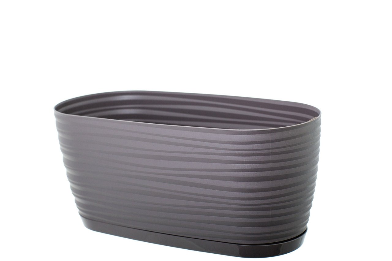 Кашпо Form-Plastic Сахара Петит овальное с подставкой 4,2 л Камень