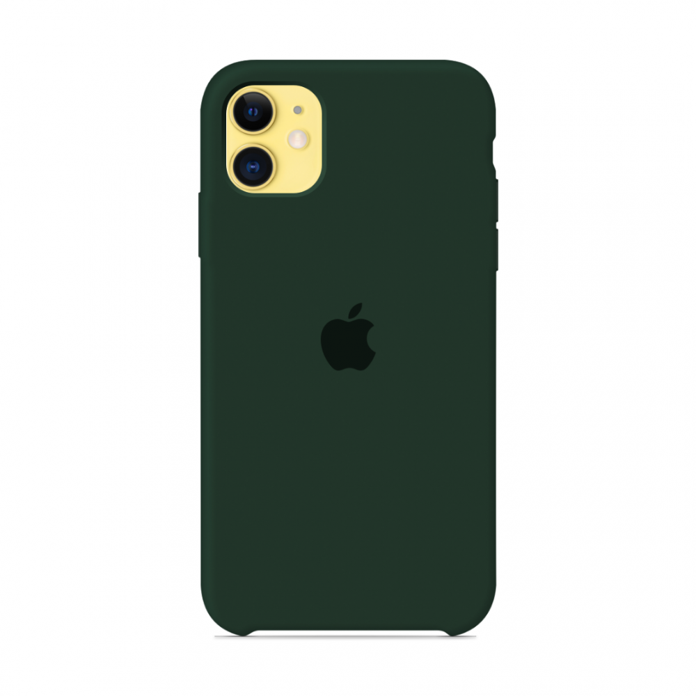 Силіконовий чохол накладка Apple Silicone Case for iPhone 11, Dark Green (HC) (A) - фото 3